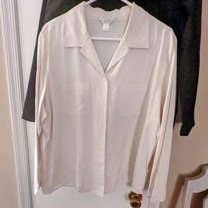 100% SILK ivory blouse from CJ Banks